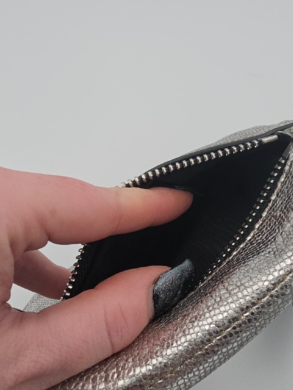 Alexander Wang Metallic Silver Small Wristlet Clutch W/ Silver Hardware (EUC)🩶 - Picture 14 of 15